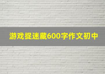 游戏捉迷藏600字作文初中