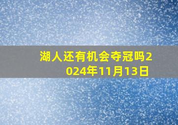 湖人还有机会夺冠吗2024年11月13日