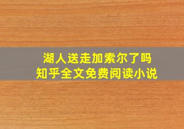 湖人送走加索尔了吗知乎全文免费阅读小说