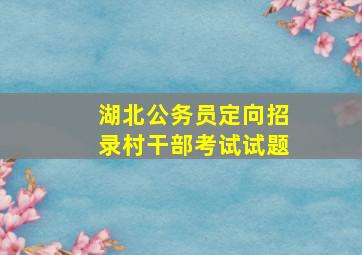 湖北公务员定向招录村干部考试试题