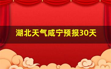 湖北天气咸宁预报30天