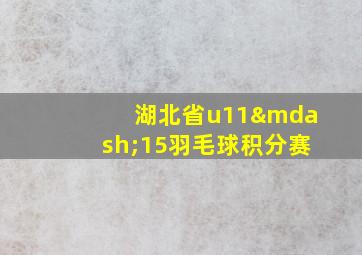 湖北省u11—15羽毛球积分赛