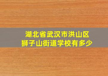 湖北省武汉市洪山区狮子山街道学校有多少