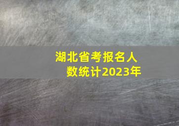 湖北省考报名人数统计2023年