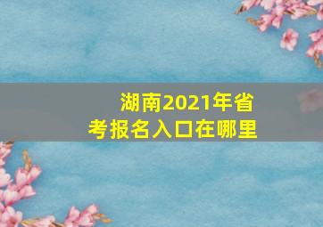 湖南2021年省考报名入口在哪里