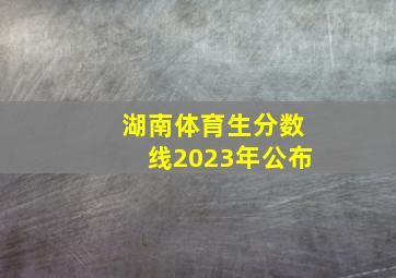 湖南体育生分数线2023年公布