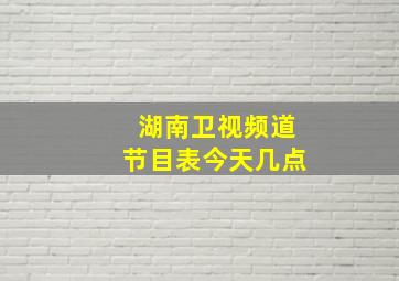 湖南卫视频道节目表今天几点