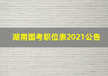 湖南国考职位表2021公告