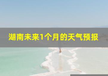 湖南未来1个月的天气预报