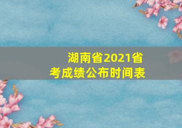 湖南省2021省考成绩公布时间表