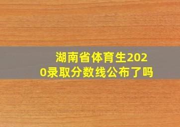 湖南省体育生2020录取分数线公布了吗