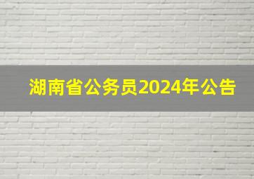 湖南省公务员2024年公告