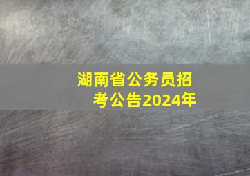 湖南省公务员招考公告2024年