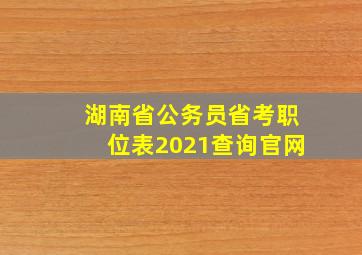 湖南省公务员省考职位表2021查询官网