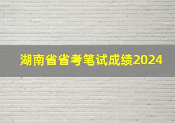 湖南省省考笔试成绩2024