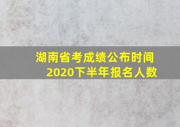 湖南省考成绩公布时间2020下半年报名人数