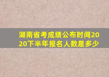 湖南省考成绩公布时间2020下半年报名人数是多少