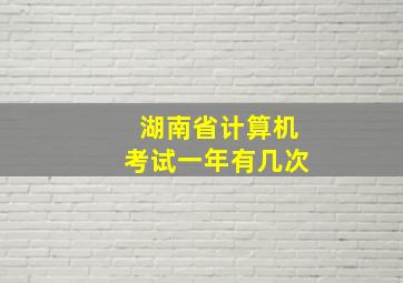 湖南省计算机考试一年有几次