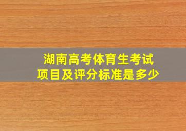 湖南高考体育生考试项目及评分标准是多少