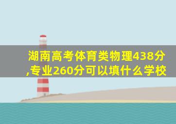 湖南高考体育类物理438分,专业260分可以填什么学校