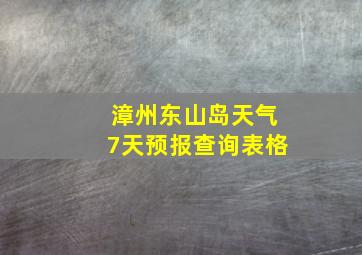 漳州东山岛天气7天预报查询表格