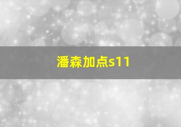 潘森加点s11