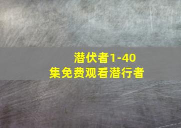 潜伏者1-40集免费观看潜行者