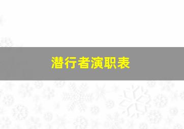 潜行者演职表