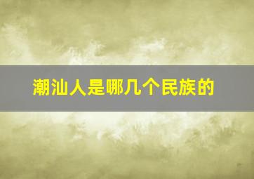 潮汕人是哪几个民族的