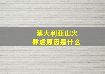 澳大利亚山火肆虐原因是什么