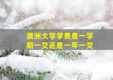 澳洲大学学费是一学期一交还是一年一交