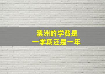 澳洲的学费是一学期还是一年