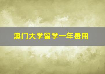 澳门大学留学一年费用