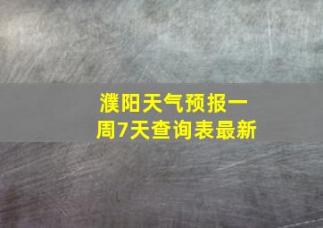 濮阳天气预报一周7天查询表最新