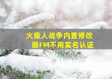 火柴人战争内置修改器FM不用实名认证