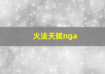 火法天赋nga