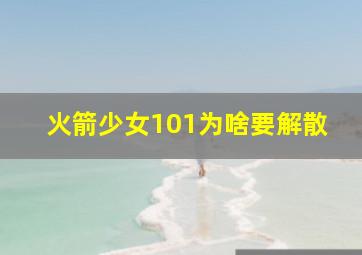 火箭少女101为啥要解散