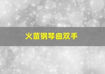 火苗钢琴曲双手