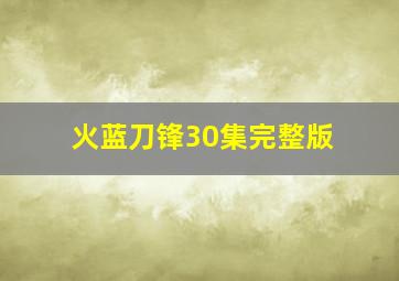 火蓝刀锋30集完整版