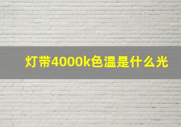 灯带4000k色温是什么光