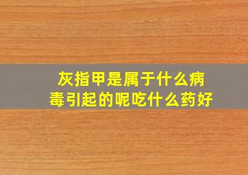 灰指甲是属于什么病毒引起的呢吃什么药好