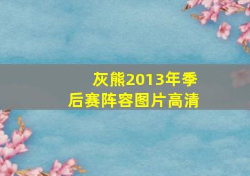 灰熊2013年季后赛阵容图片高清