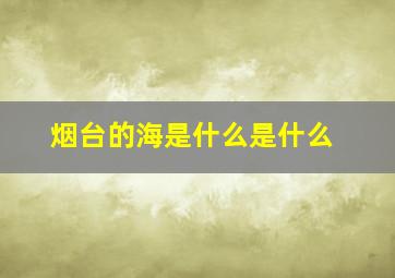 烟台的海是什么是什么