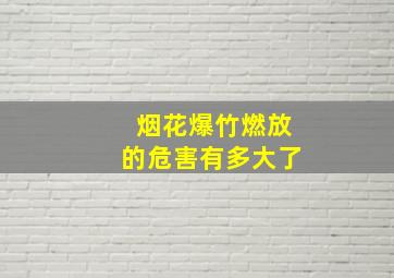 烟花爆竹燃放的危害有多大了