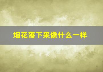 烟花落下来像什么一样