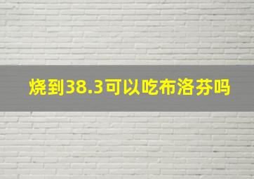 烧到38.3可以吃布洛芬吗