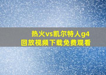 热火vs凯尔特人g4回放视频下载免费观看