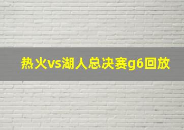 热火vs湖人总决赛g6回放