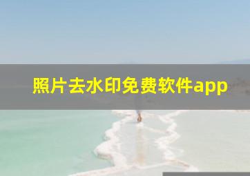 照片去水印免费软件app