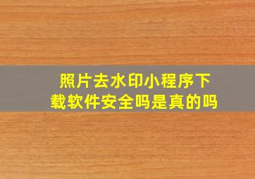 照片去水印小程序下载软件安全吗是真的吗